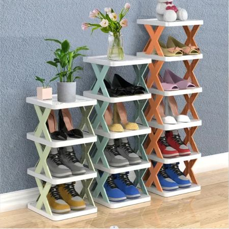 5 Layers Simple Shoe Rack Folding Shoe Cabinet